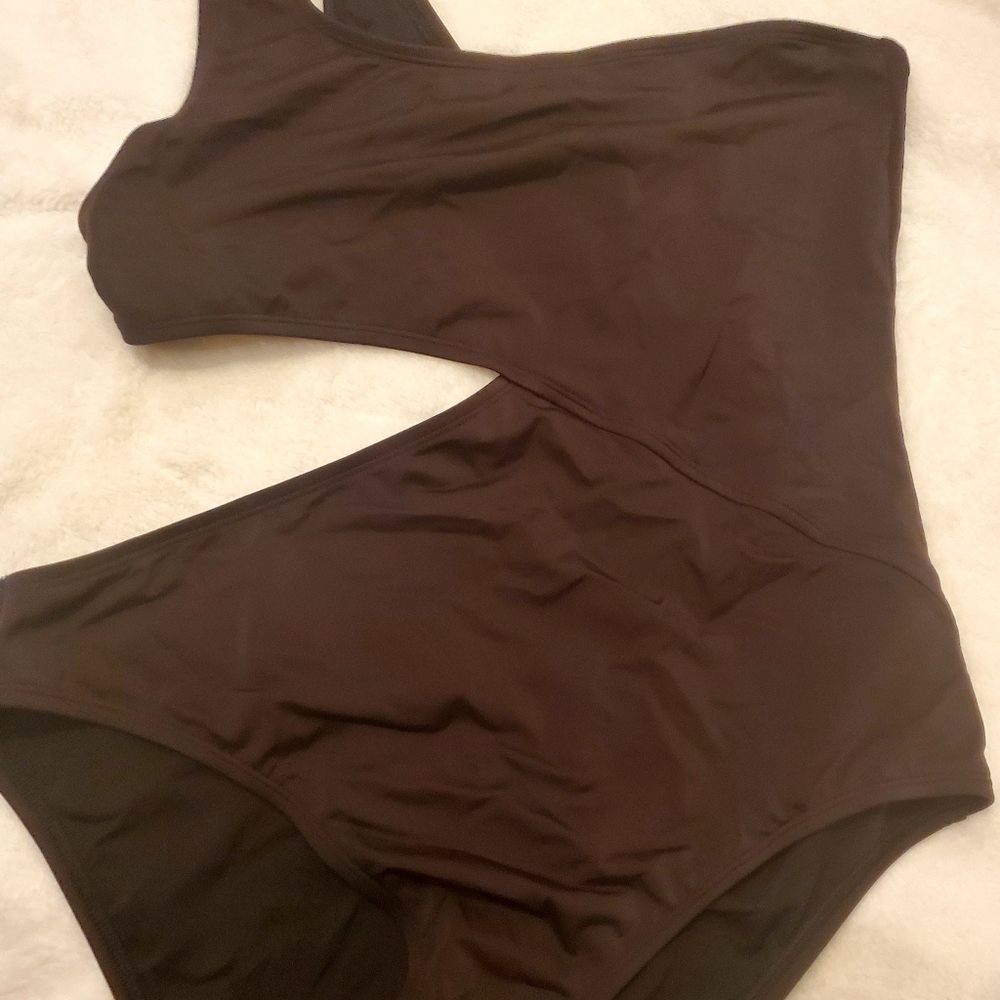 Black cut out swim suit